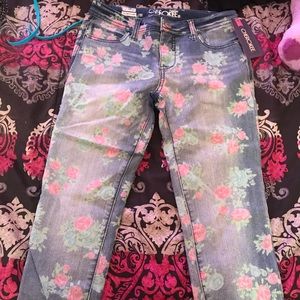 Flower pattern kids jeans